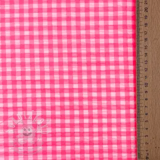 Bavlněná látka YARN DYED NEON SMALL Checks pink