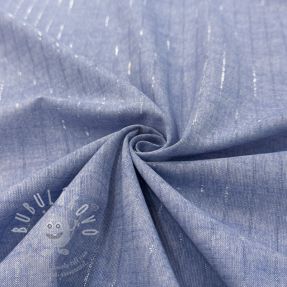 Bavlněná látka YARN DYED Stripes LUREX blue