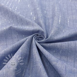 Bavlněná látka YARN DYED Stripes LUREX blue