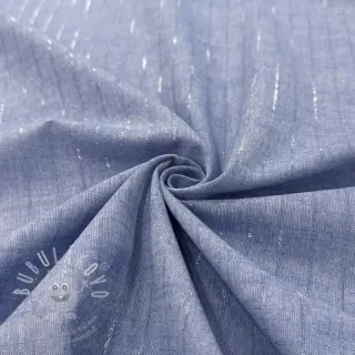 Bavlněná látka YARN DYED Stripes LUREX blue