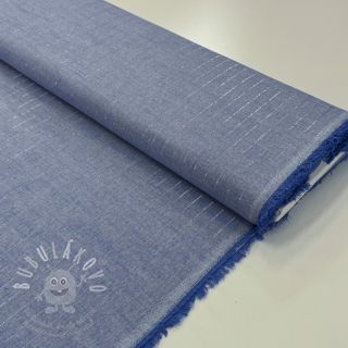 Bavlněná látka YARN DYED Stripes LUREX blue