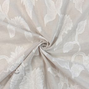 Bavlněná látka YARN DYED Stripes JACQUARD Flowers sand