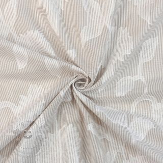 Bavlněná látka YARN DYED Stripes JACQUARD Flowers sand