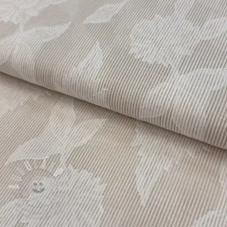 Bavlněná látka YARN DYED Stripes JACQUARD Flowers sand