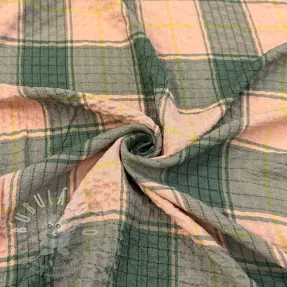 Viskóza CRINKLE Check peach