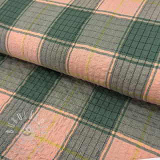 Viskóza CRINKLE Check peach