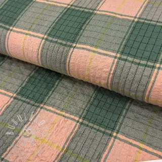 Viskóza CRINKLE Check peach