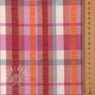 Bavlněná látka SEERSUCKER YARN DYED Checks pink