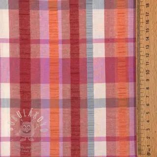 Bavlněná látka SEERSUCKER YARN DYED Checks pink