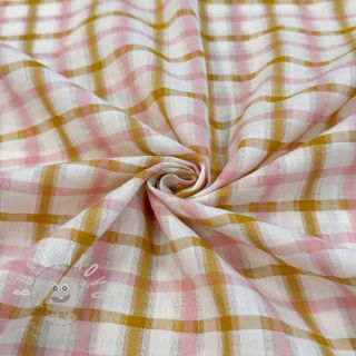 Bavlněná látka SEERSUCKER YARN DYED Checks ecru