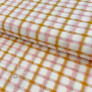 Bavlněná látka SEERSUCKER YARN DYED Checks ecru