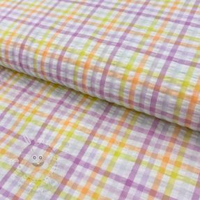 Bavlněná látka SEERSUCKER YARN DYED Checks multi