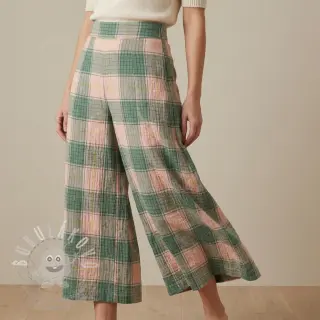 Viskóza CRINKLE Check peach