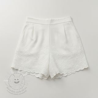 Bavlněná látka VOILE EMBROIDERY ONE-SIDE BORDER white