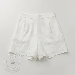 Bavlněná látka VOILE EMBROIDERY ONE-SIDE BORDER white