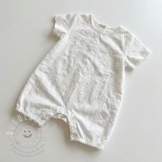Bavlněná látka EMBROIDERY TWO-SIDE SCALLOP Neo white