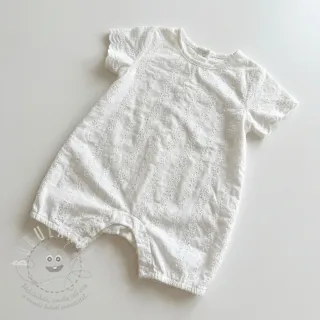 Bavlněná látka EMBROIDERY TWO-SIDE SCALLOP Neo white