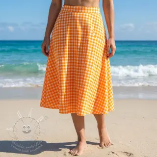 Bavlněná látka YARN DYED NEON SMALL Checks orange