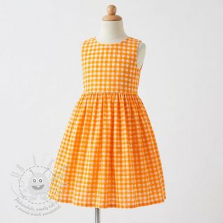 Bavlněná látka YARN DYED NEON SMALL Checks orange