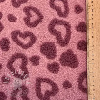 Kabátovina TEDDY Hearts old pink