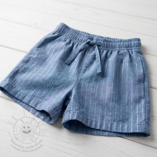 Bavlněná látka YARN DYED Stripes LUREX blue
