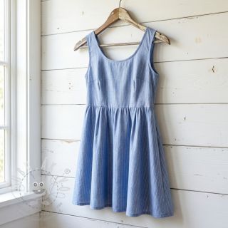 Bavlněná látka YARN DYED Stripes LUREX blue