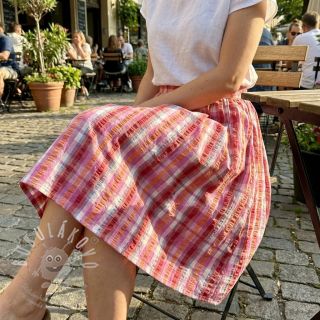 Bavlněná látka SEERSUCKER YARN DYED Checks pink