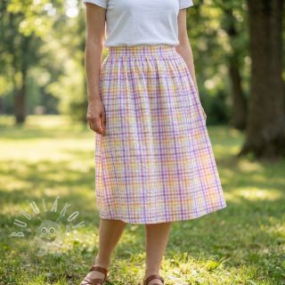 Bavlněná látka SEERSUCKER YARN DYED Checks multi