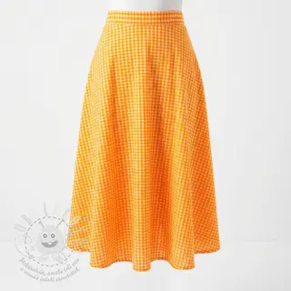 Bavlněná látka YARN DYED NEON BIG Checks orange