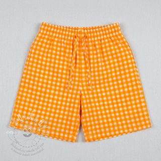 Bavlněná látka YARN DYED NEON BIG Checks orange