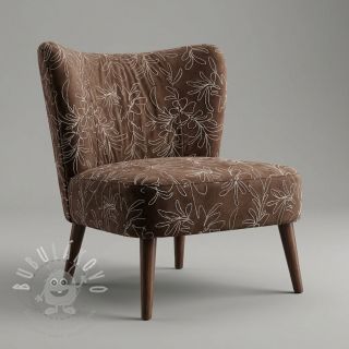 Semiš Tape flower dark brown