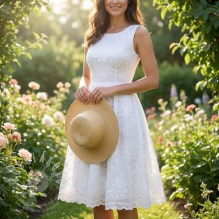 Bavlněná látka EMBROIDERY Bellagio white