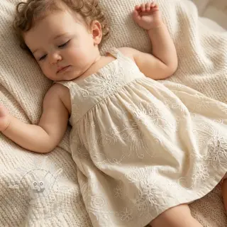 Bavlněná látka VOILE EMBROIDERY Kokka natural