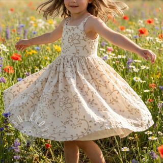 Bavlněná látka VOILE EMBROIDERY Kiara off white
