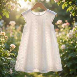 Bavlněná látka EMBROIDERY Pattern white
