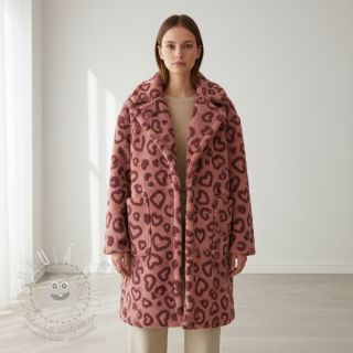 Kabátovina TEDDY Hearts old pink