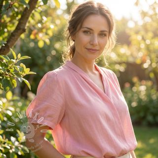 Bavlněná látka s viskózou light rose