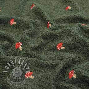 Kabátovina EMBROIDERY Little mushrooms green