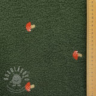 Kabátovina EMBROIDERY Little mushrooms green