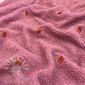 Kabátovina EMBROIDERY Little mushrooms pink