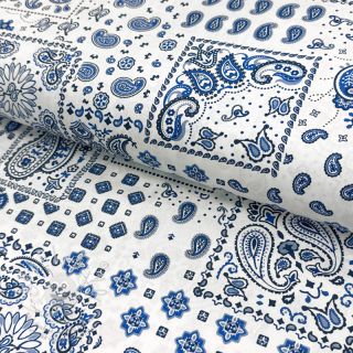 Bavlněná látka Kansas blanc blue