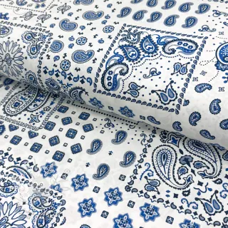 Bavlněná látka Kansas blanc blue