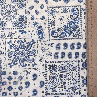 Bavlněná látka Kansas blanc blue