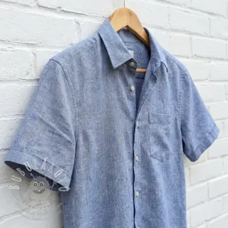 Bavlněná látka se lnem LUREX blue