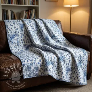 Bavlněná látka Kansas blanc blue