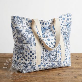 Bavlněná látka Kansas blanc blue