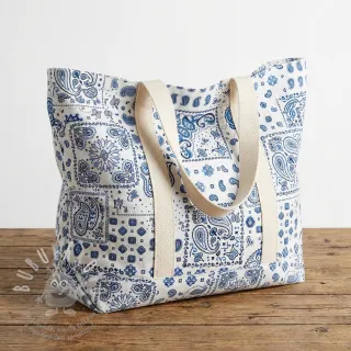 Bavlněná látka Kansas blanc blue