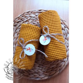 Bavlna s vaflovou vazbou ochre