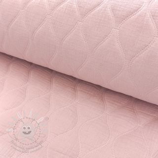 Dvojitá gázovina/mušelín QUILT Wave soft rose