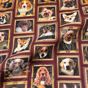 Dekorační látka Dogs golden age digital print
